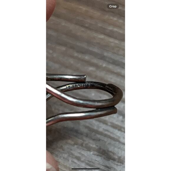 Vintage Beau Sterling Red Glass Cabochon Ring Size 6 Adjustable Mid Century - Picture 5 of 9